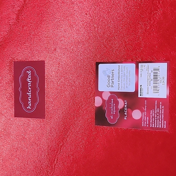 Kohl's Dining Kohls St Nicholas Square Placemat Poinsettia Beaded